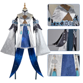 Game Genshin Impact Haagentus Cosplay Costume Beautiful Dress Rompers Scarf Sleevelet Socks Wig Belt