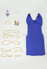 Nami  Anime OP Cosplay Zou Costume Halloween party sexy purple strap long dress props accessories wig Woman New  Nami set