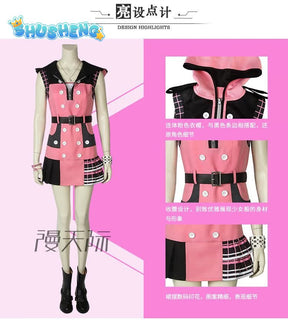 King Hearts III Kairi Cosplay Women Pink Dress Girl Skirt Halloween Costume for Women