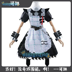 Corin Wickes Cosplay Costume Wig Bag Game Zenless Zone Zero Dress Gothic Maid Skirt Green Double Ponytail Hair Chain Apron Socks