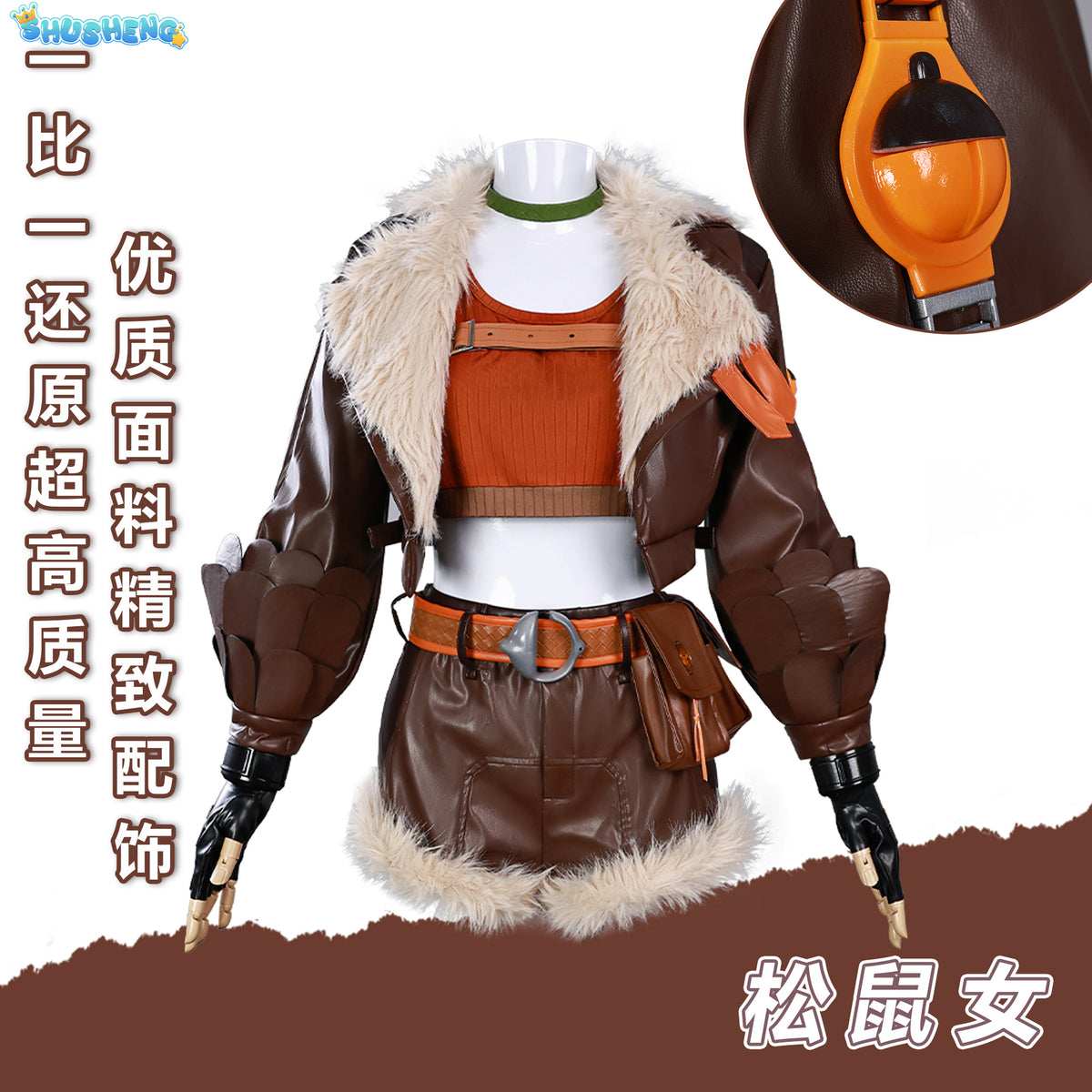 Rivals Doreen Green Cosplay Fantasia Squirrel Girl Cosplay Costume Women Clothes Headband Wig Roleplay Halloween Carnival Suit