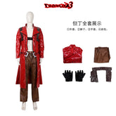 Dante Man Cosplay Costume Devil Cos May Cry 3 Leather jacket pants accessories cool and handsome Halloween party custom uniform