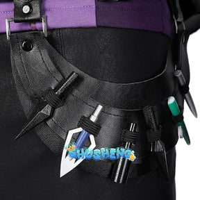 Female Hawkeye Kate Bishop Cosplay Costume with Quiver Hawkeye Super Powered Hero Outfit for Halloweewn Carnival Party