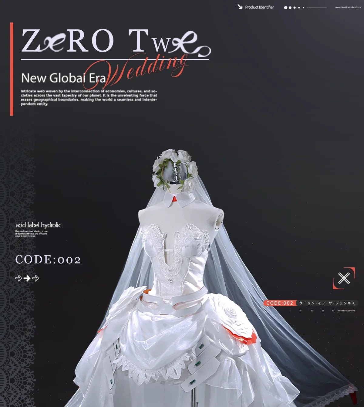 DARLING in the FRANXX Zero Two Cosplay Costume 02 Wedding Dress Uniform Halloween Carnival Party Christmas Play Role  Clothing