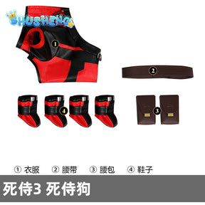 Movie Deadpool Cosplay Costume Dogpool Pet Cos Outfits Dog Cat Superhero Clothing Halloween Carnival Party Comic-con Props Gift