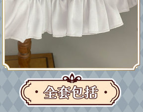 Anime Virtual YouTuber Ace Taffy Cosplay Costume VTuber British Style School Uniform Shirt Strap Dress Wig Woman Cute Party Suit