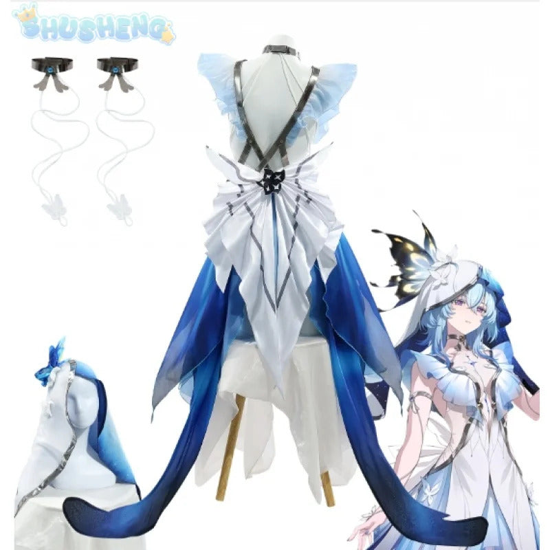 Shusheng Wuthering Waves The Shorekeeper Cosplay Costume Dress Uniform Veil Black Shores Halloween Party for Women Girls Props