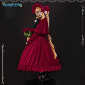 Rozen Maiden Shinku Cosplay Reiner Rubin Costume Cloak accessories Props Halloween carnival gorgeous red oversized dress set