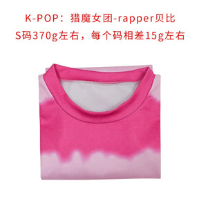 Anime KPop Demon Hunters Saja Boys Baby Saja Cosplay Costume Pink Striped Long Sleeves Uniform Halloween Party for Women Men