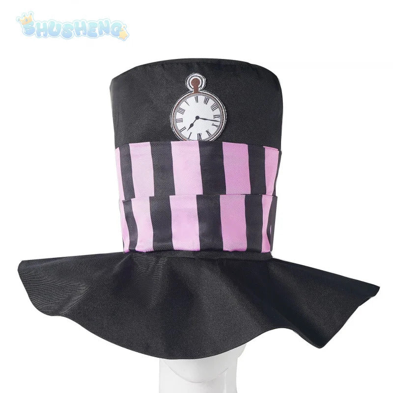 Game Alice: Madness Returns Cosplay Costume Alice Hat, Belt, Tie, Gloves, Halloween Party Magician Uniform Woman man Set S-XXXL