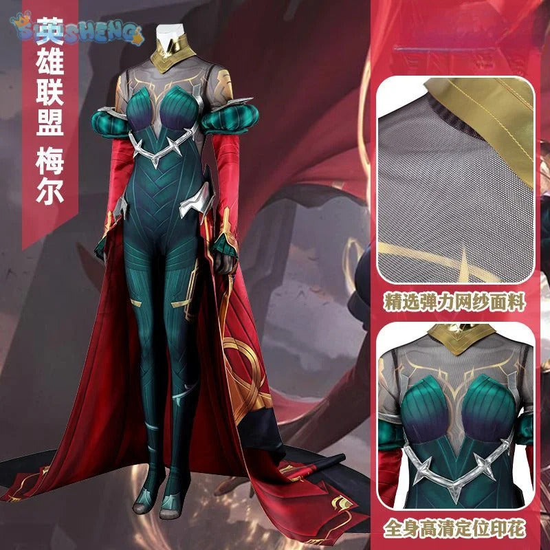 League of Legends LOL Mel Cosplay the Soul's Reflection Costume Halloween Carnival Women jumpsuit cloak wig prop set new uniform