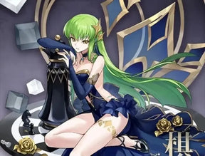 C.C. CODE GEASS Lelouch of the Rebellion Cosplay Chessboard Banquet costume Women's Halloween sexy long dress prop necklace set