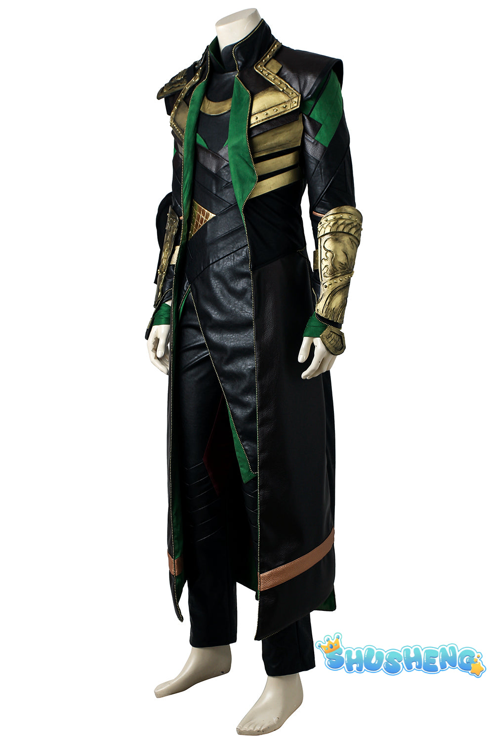 Film Thor：The Dark World Cosplay Loki Odison  Full set of handsome black armor men's uniform