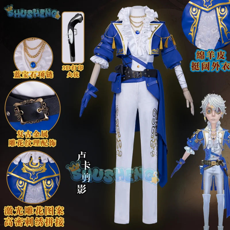 Shusheng Identity V Luca Balsa Prisoner Cosplay Costume Silhouette Uniform Halloween Carnival Party Christmas Play Role Clothes