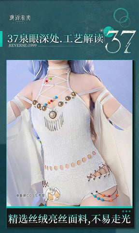 Shusheng reverse: 1999 cos 37 Cosplay costume uniform 37 white swimsuit dress Halloween Carnival party for women