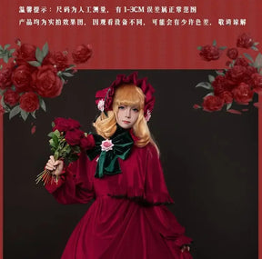 Rozen Maiden Shinku Cosplay Reiner Rubin Costume Cloak accessories Props Halloween carnival gorgeous red oversized dress set