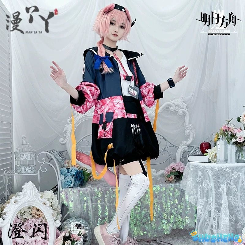 Anime Goldenglow Cosplay Costume Arknights Lovely Goldenglow Uniform Women Outfit Suit Wigs Tail Shoes Cosplay Costume Hot Sale