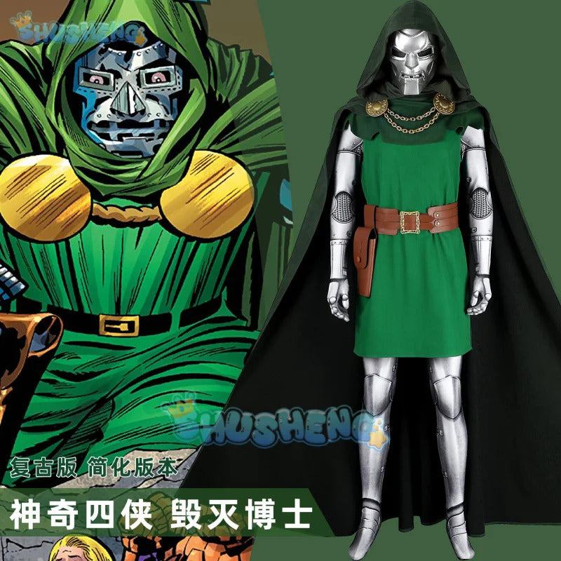 Fantastic Four Doctor Doom Cosplay Costume Uniform Halloween Carnival Party Christmas Play Role Clothes Clothing