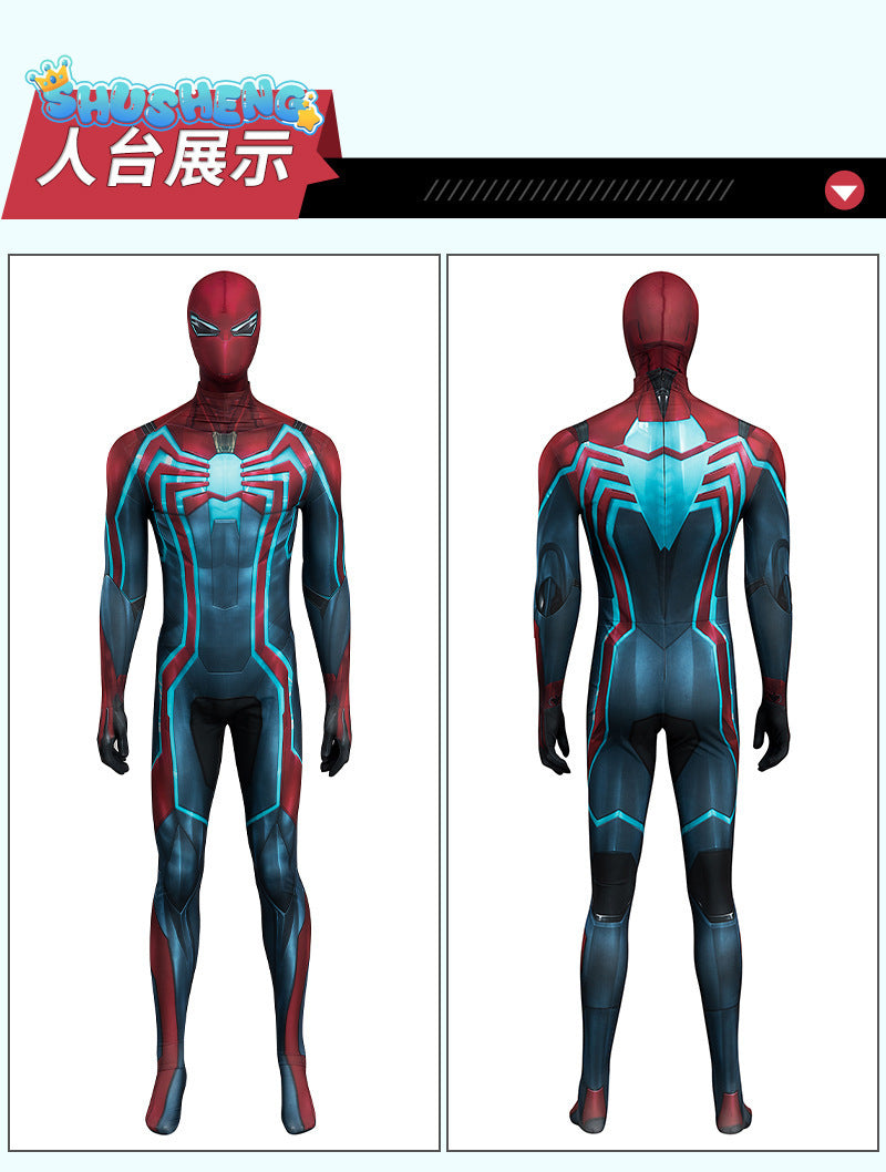 PS4 Velocity Spiderman Costume Cosplay Spandx 3D Printed PS4 Superhero Halloween Costume Zentai Outfits Spiderman Bodysuit Adult