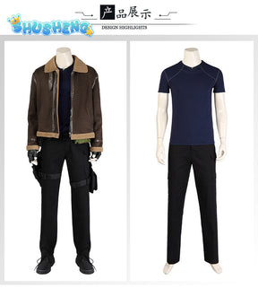 Biohazard Resident 4 Remake Leon S Kennedy Evil Cosplay Costume Jacket Coat Tops Pants Man Fantasia Outfits Halloween Party Suit