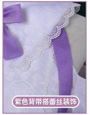 Anime Re:Zero Emilia Cosplay Costume Wigs Suit Coser Halloween Party Role Play Outfit Dress
