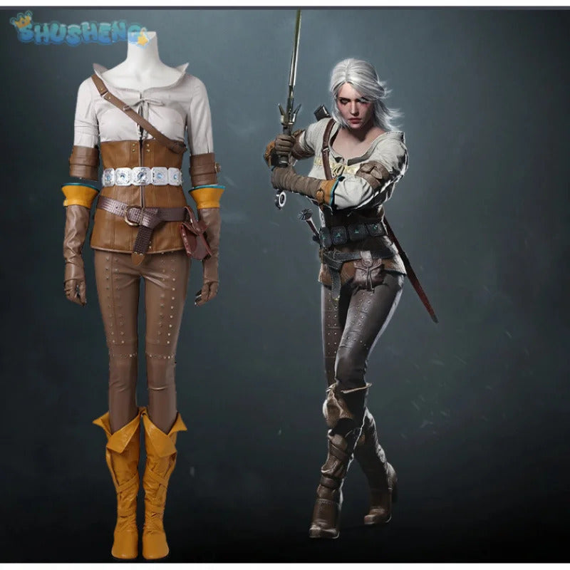 Game Witcher 3 Wild Hunt Cirilla Fiona Elen Riannon Cosplay Ciri Costume Halloween Party high-quality Complete set clothing sale