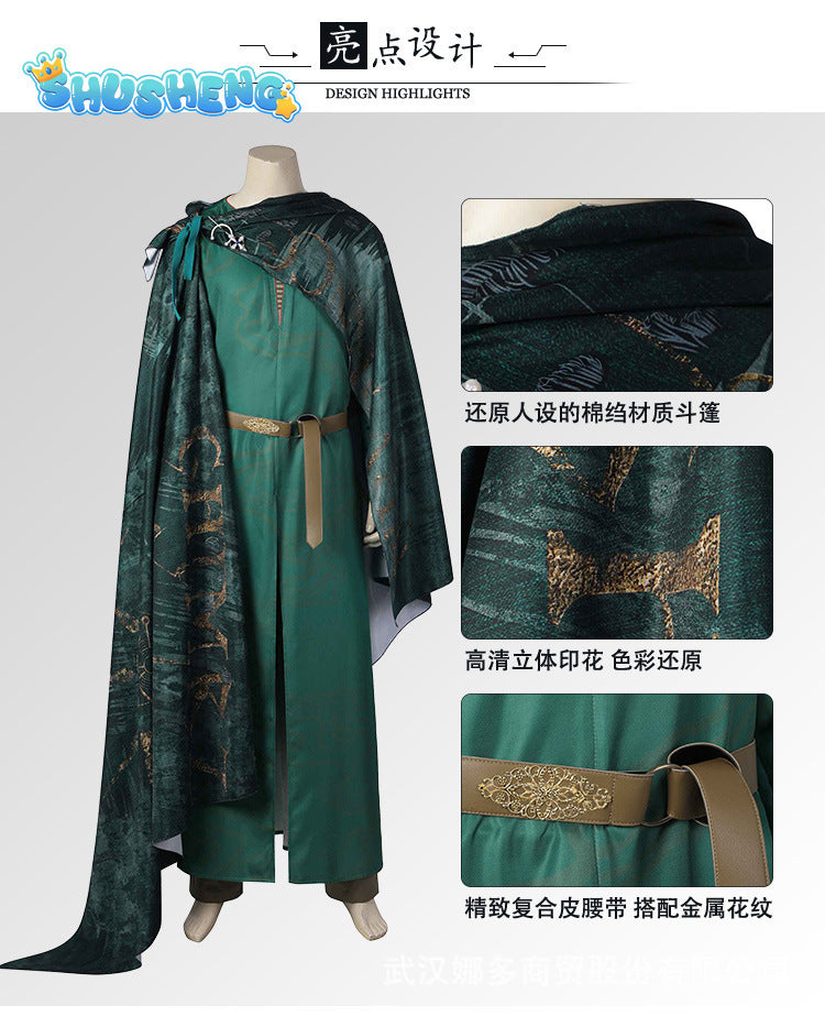 Rings Season 1 Elrond Cosplay Costume Cloak Belt Outfits Halloween Carnival Suit Role Play Clothing For Adult Men