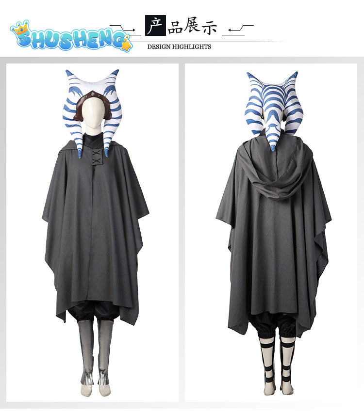 The Mandalorian Ahsoka Cosplay Costume for Adult With Headwear Ahsoka Tano Anakin Full Set Uniform Halloween Cosplay Clothes