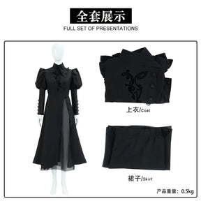 Wicked Glinda Elphaba Cosplay Witches Costumes Clothes Movie Party Role-playing Pink Suit Black Cape Dress Ball Gown Robe Hat