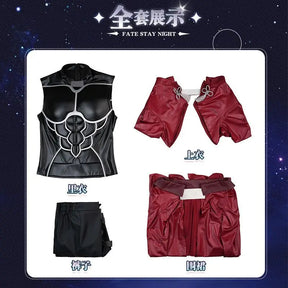 Anime Fate/stay nigh EMIYA Cosplay Arche Costume Black leather top apron pants set Halloween party handsome men women uniform