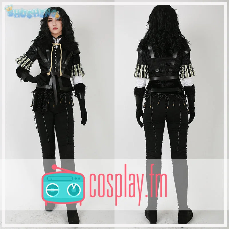 Game Witcher 3 Wild Hunt Cosplay Yennefer of Vengerberg Costume Halloween party fashion leather jacket vest gloves pants suit