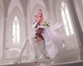 Anime Guilty Crown Inori Yuzuriha Cosplay Costume Women's new elegant Halloween party dress wig accessories props uniform set
