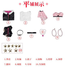 Luo Tianyi  Virtual idol Cosplay Vsinger underground rock Costume Coat dress earring prop set Halloween fashion women uniform
