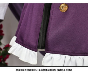 Game Diabolik Lovers Komori Yui Cosplay Costume Wig Fashion Purple Suit Uniform Dress Set for Women Halloween Party Role Play