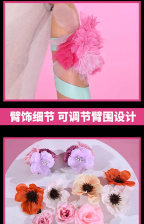 Flora Chongqing 2025 Cosplay Costume Halloween Party New Pink Dress Necklace Prop Set Men Women Fashion Flora Uniform
