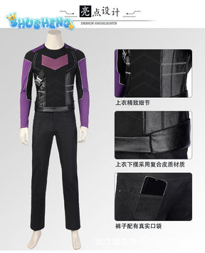 High Quality Halloween Carnival Clint Barton Costume Cosplay Superhero Hawk Armor Outfit Arrow Quiver Party Suit