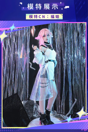 IN STOCK Genshin Impact Yae Miko Cosplay Costume Handsome Leather Jacket Belt Nail Earrings Dress Party Carnival Uniform New Set