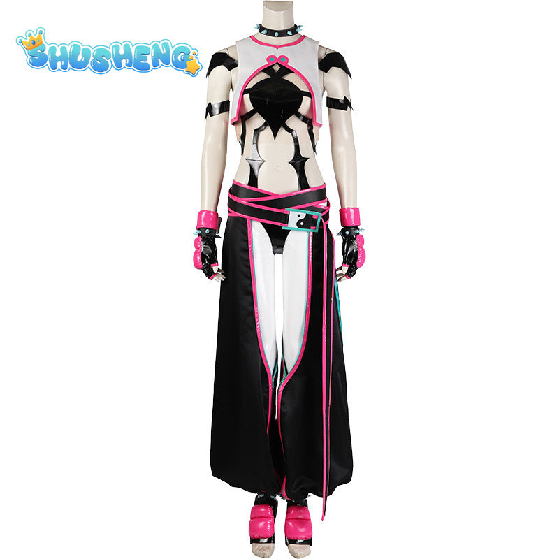 Games Anime New Street Fighter Cos Costumes Han Juri Cosplay Character Uniform Performance Clothes Halloween Carnival Cost