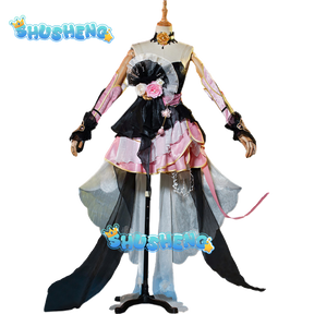 Game Naraka: Bladepoint Hu Tao Kurumi Exorcist Emperor Ji Cosplay Costume Black Pink Dress Lolita Woman Sexy Lovely Party Suit