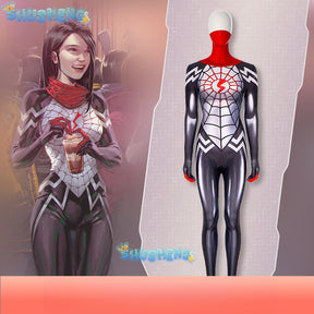 Cindy Moon Cosplay Silk Spiderman Costumes Jumpsuit Superhero Silk Zentai Suit Spider Man Bodysuit Halloween Costumes for Women