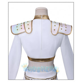 Cos Hunters Superstar Lumi Mira Zoe Cosplay Costume Anime KPop Demon Full Set Girl Group Suit Women Halloween Party Roleplay Mira White clothing cosplay