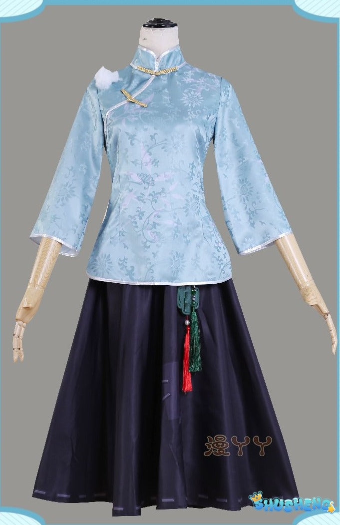 Identity V Qi Shiyi Antiquarian Game Suit Cheongsam Uniform Cosplay Costume Halloween Party Outfit Women