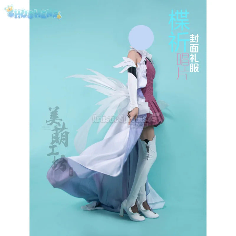 Anime Guilty Crown Inori Yuzuriha Cosplay Costume Women's new elegant Halloween party dress wig accessories props uniform set