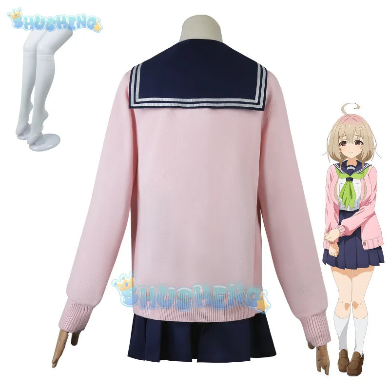 Anime My Deer Friend Nokotan Kinu Tanukikoj Cosplay Costume Wig Dress School Uniform JK Sailor Skirt Halloween Party Women Girls