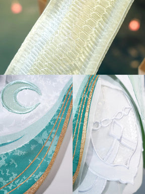 Shusheng-R Genshin Impact Zibai Cosplay Costume Role Play Women Girls Elegant Halloween Party Dress Suit Full Set