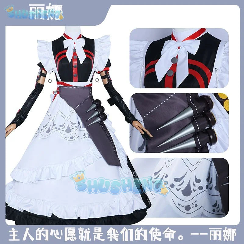 Zenless Zone Zero Alexandrina Sebastiane Rina Cosplay Costume Wig Maid Dress Uniform Victoria Housekeeping Halloween Party Women