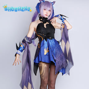 Game Genshin Impact Keqing Cosplay Costume Dress Wig Anime Cosplay Costumes Ke Qing Chinese Style Halloween Costumes for Women