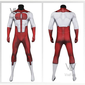 Halloween invincible cosplay jumpsuits Omni man costume superhero Nolan Grayson Zentai printing bodysuit with Cape