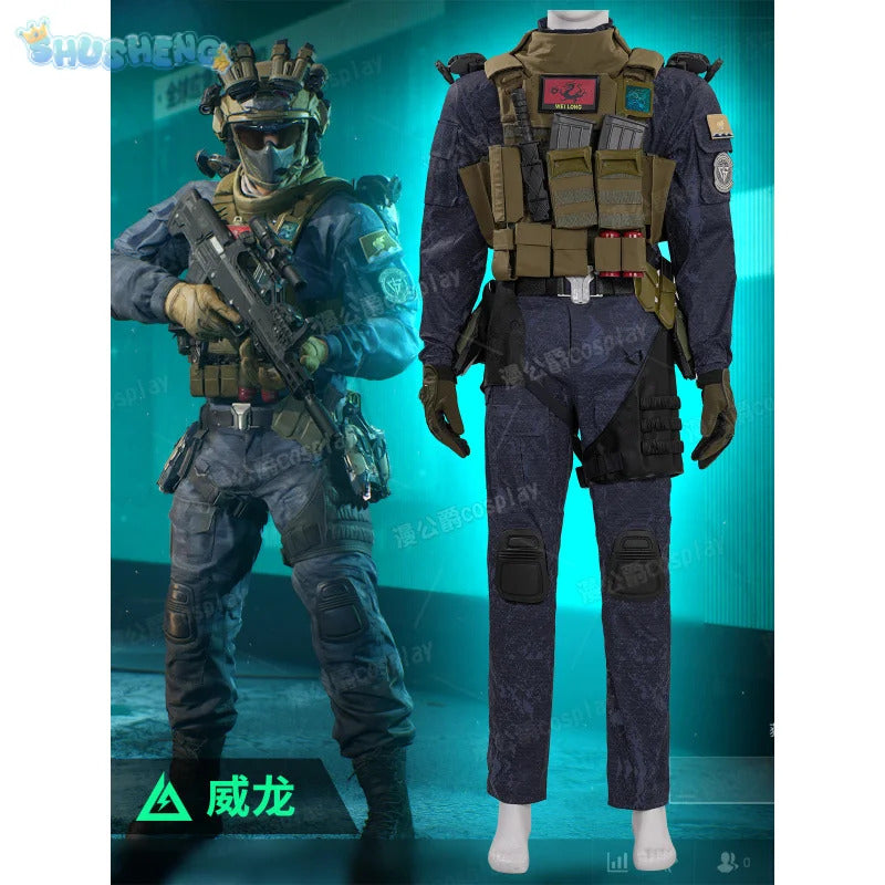Game Delta Force: Hawk Ops Long Wei Cosplay Costume Halloween high-quality men women combat uniforms prop gloves accessories set