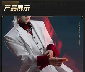 Anime To Be Hero X Cosplay Costume Hero X Uniform White Suit Orange Glasses Tie Halloween Party for Women Men Props